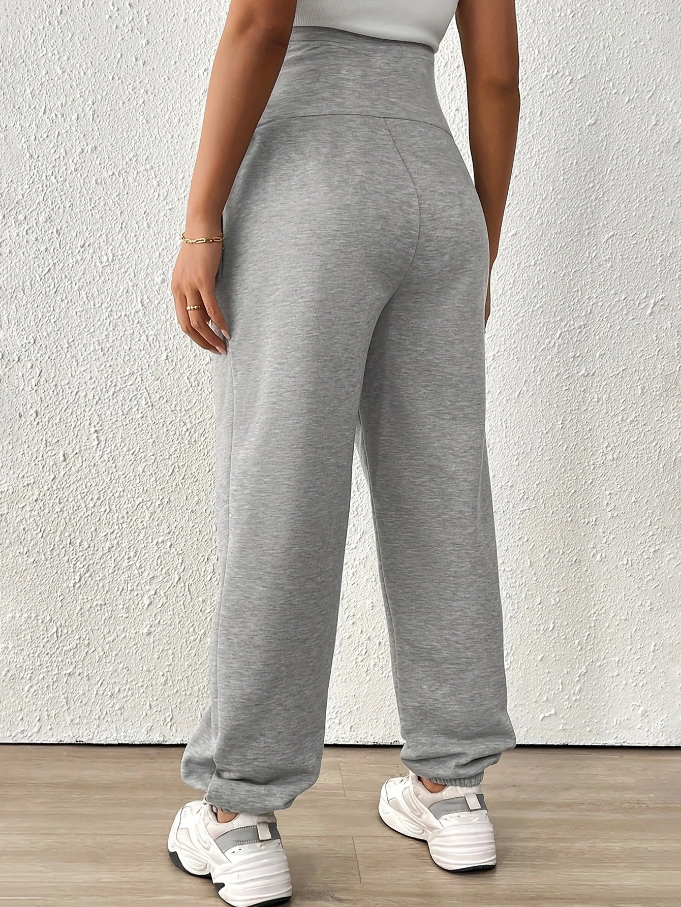 Maternity Leggings with Abdominal Support, Summer Casual, Stretchy, Versatile, Sporty Maternity Cropped Pants, Loose Sweatpants