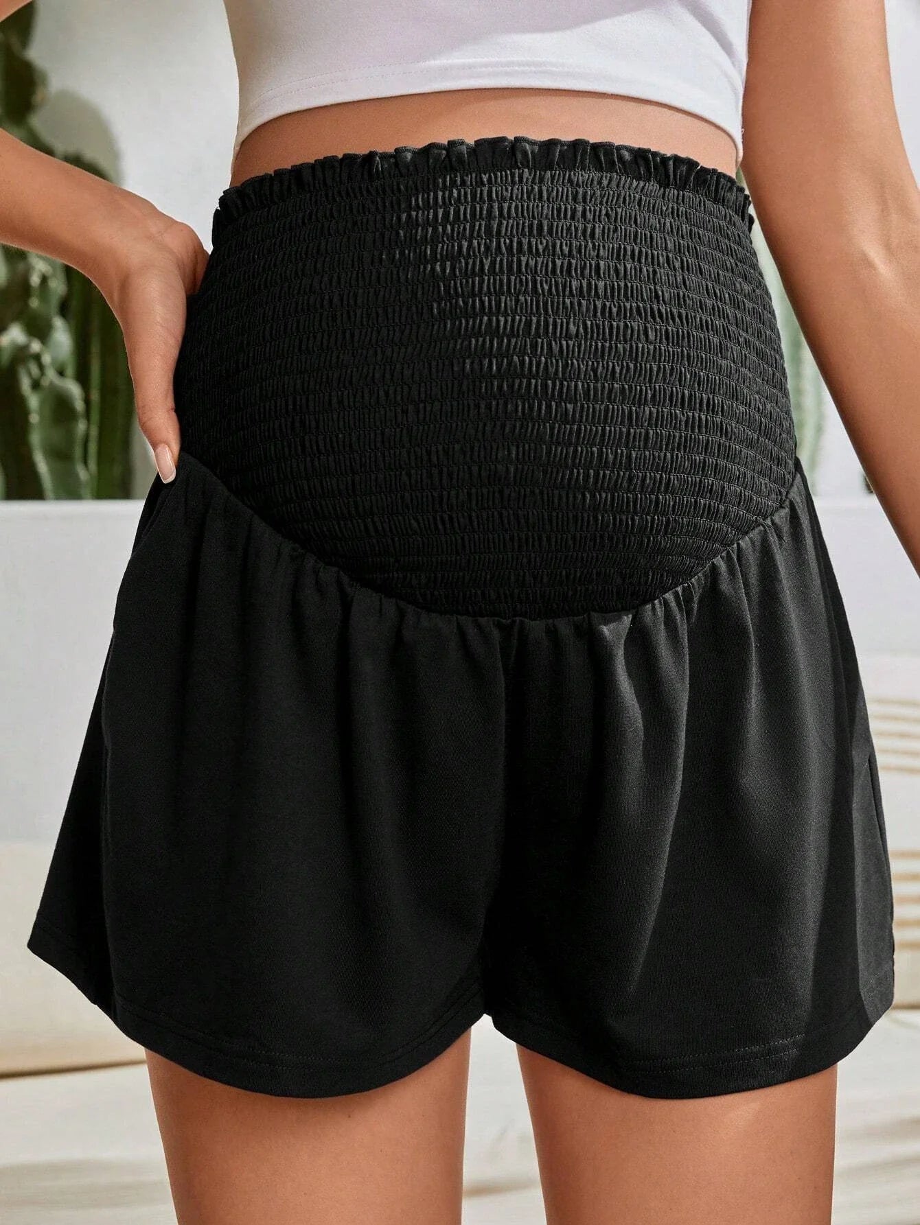 Pack of 2, Maternity Yoga Pants, Summer Off-White Casual Sports Maternity Trousers