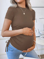 Maternity short-sleeve sports top, casual and comfortable summer shirt for pregnant women