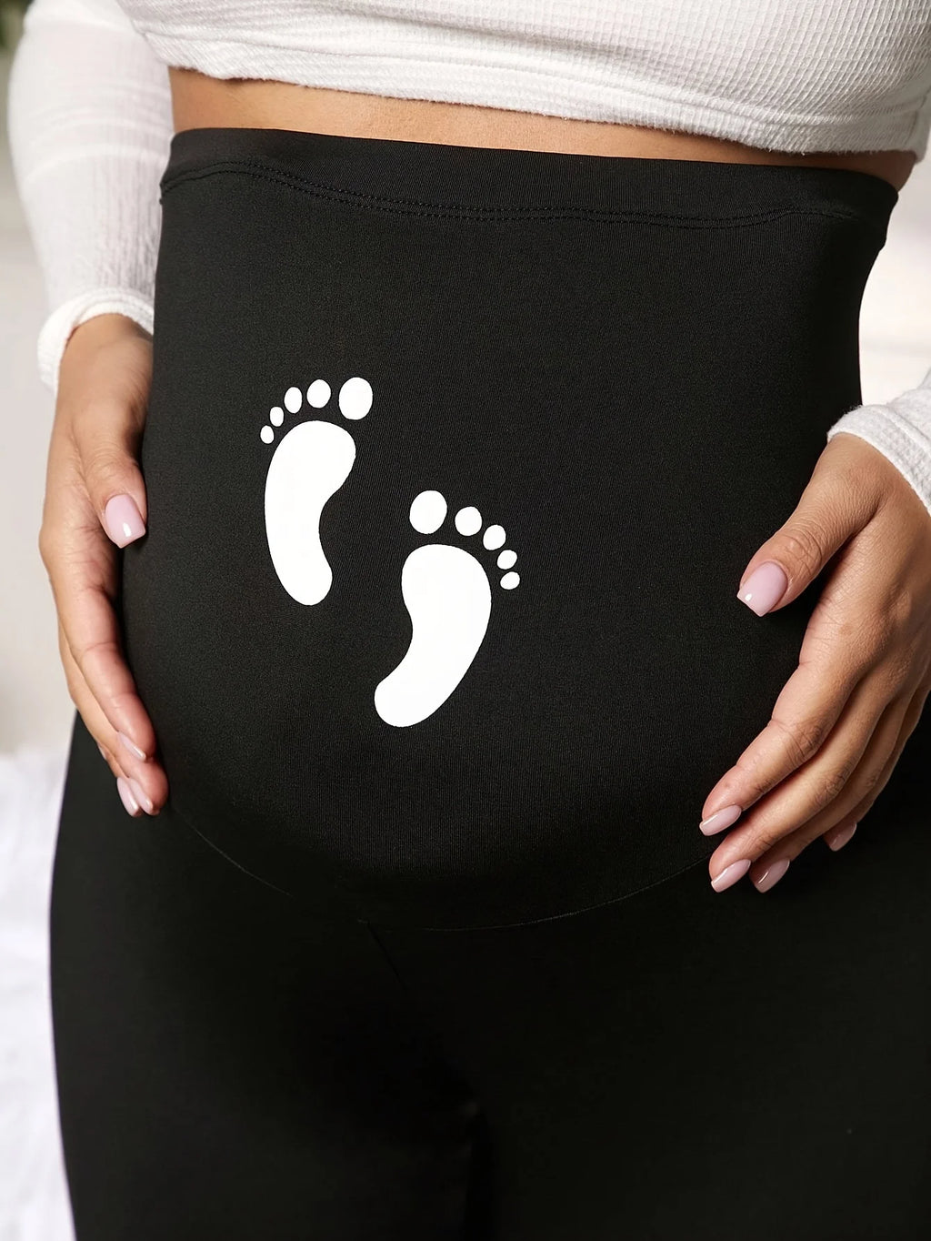 Black Summer Casual Stretch Versatile Sports Maternity Yoga Pants