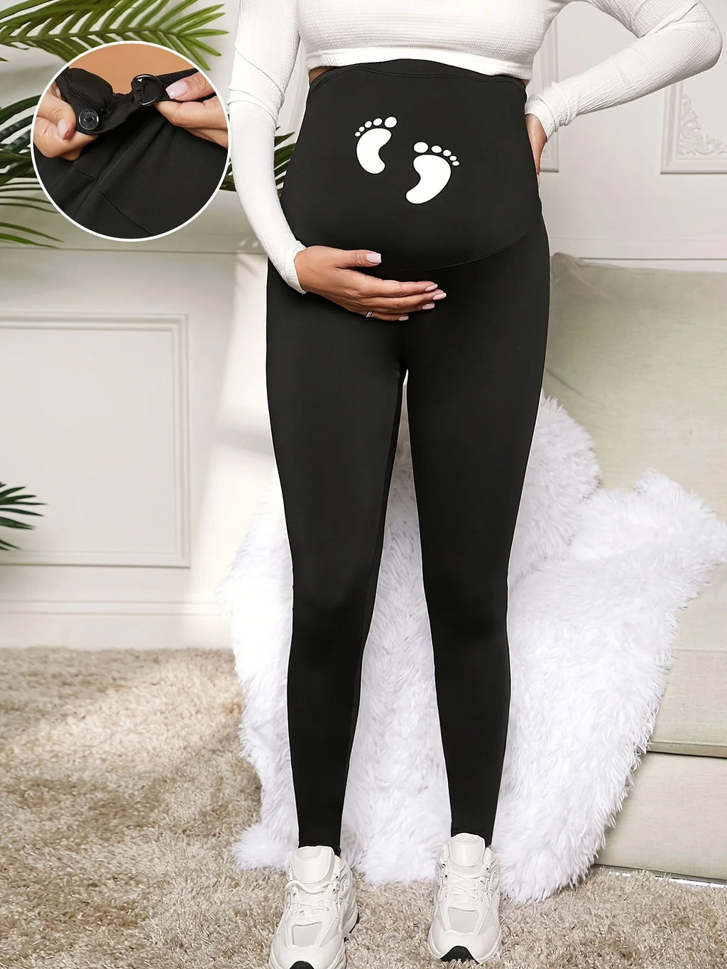 Black Summer Casual Stretch Versatile Sports Maternity Yoga Pants